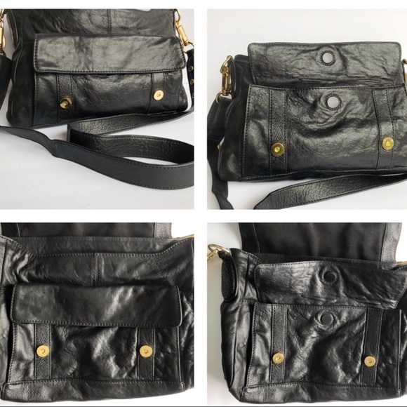 C C Skye Upper Eastside Black Leather Top Handle Embossed Buckle Satchel - Picture 15 of 16